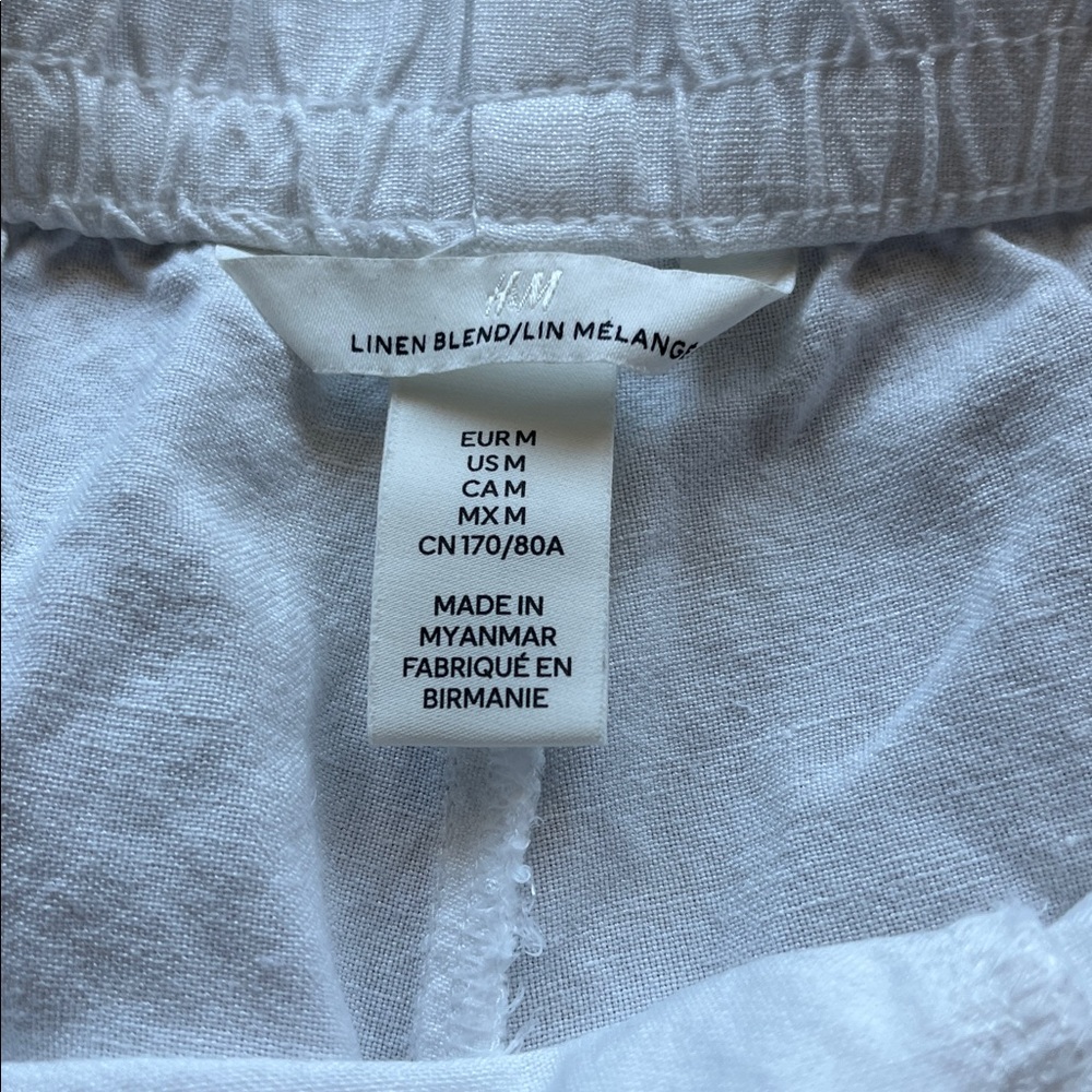 Linen Blend Drawstring Pants - Picture 2 of 4